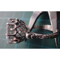 Silver zircon solitaire ring _1371