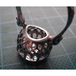 Silver zircon solitaire ring _1371