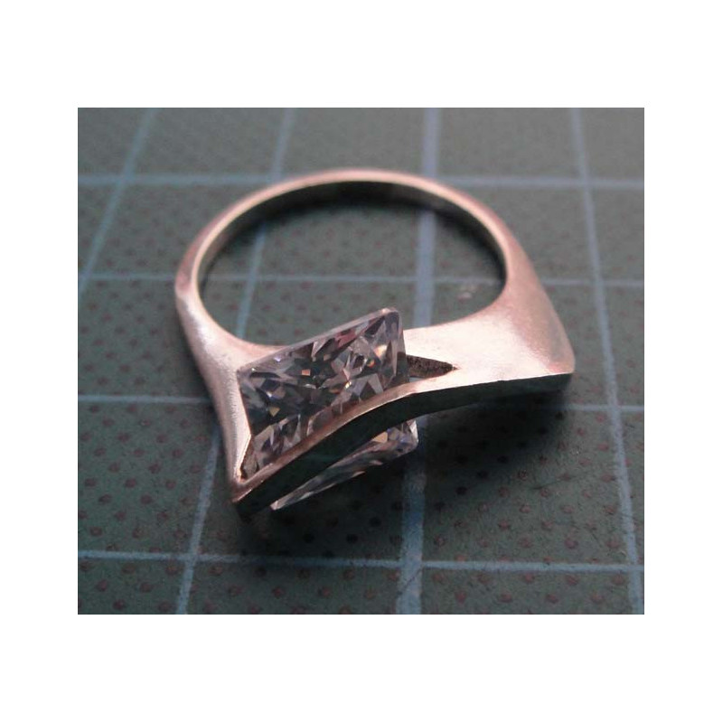 Silver ring with square solitaire stone_1373