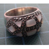 Silver ring with mother of pearl and marcasite_1374