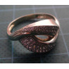 Rose gold crossover ring with zircon stones_1376