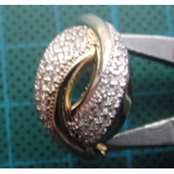 Rose gold crossover ring with zircon stones_1376