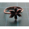 Silver Ring with rose gold flower ring with black stones_1377