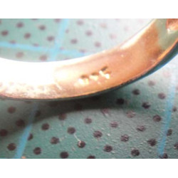 Gold colored silver ring with flower motif_1378