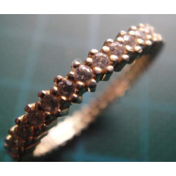 Rose gold thin silver eternity ring with single row stones_1380