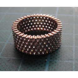 Rose gold 5 row pave band silver ring_1381