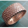 Rose gold 5 row pave band silver ring_1381