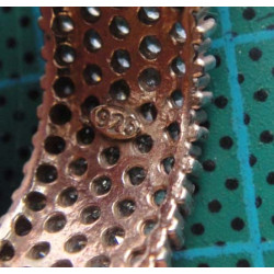 Rose gold 5 row pave band silver ring_1381