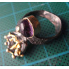 Silver handmade ring with purple stone and angel figure_1384