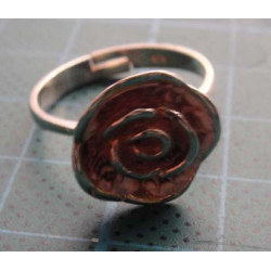 Rose gold colored silver rose flower ring_1385