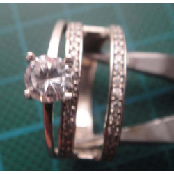 Silver solitaire and eternity ring _1387
