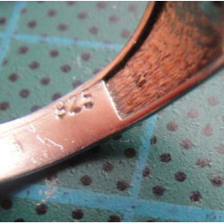 Tektaş ve iki sıra su yolu yarım tur gümüş yüzük _1387