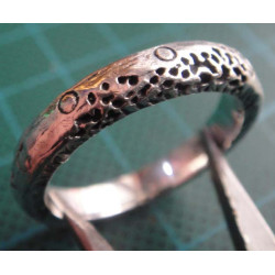 Silver ring with dot hole pattern_1390