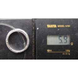 Silver ring with dot hole pattern_1390