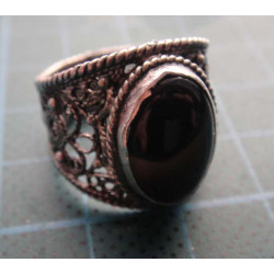 Silver ring with oval tiger eye stone_1391