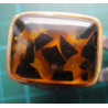 Silver ring  with rectangular mosaic amber stone_1393