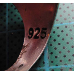 Dikdörtgen mozaik doğal taşlı gümüş yüzük_1393