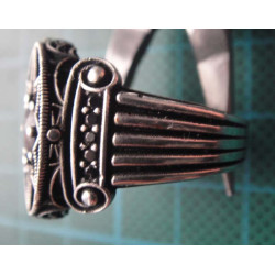 Silver ring with black stone and star motif_1394