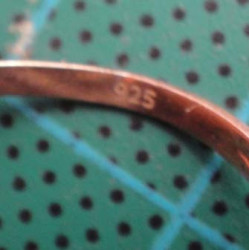 Rose gold colored silver ring with yellow crystal flower stone_1395