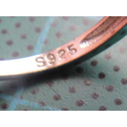 Silver ring with baguette and round stones in rectangular double halo setting_1397