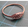Rose gold colored marquise shaped zircon silver ring_1398