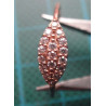 Rose gold colored marquise shaped zircon silver ring_1398