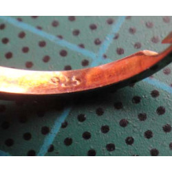 Gold colored elephant motif silver ring with blue stone_1399