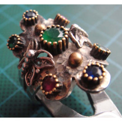 Multi-Color Stone Silver Ring_1401