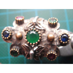 Multi-Color Stone Silver Ring_1401