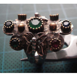 Multi-Color Stone Silver Ring_1401