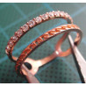 Zircon & Braided Double Band Silver Ring_1403