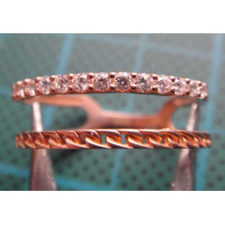 Zircon & Braided Double Band Silver Ring_1403