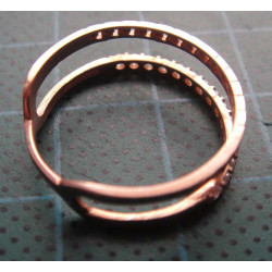 Zircon & Braided Double Band Silver Ring_1403