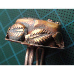 Carved Stone Leaf Motif Silver Ring_1404