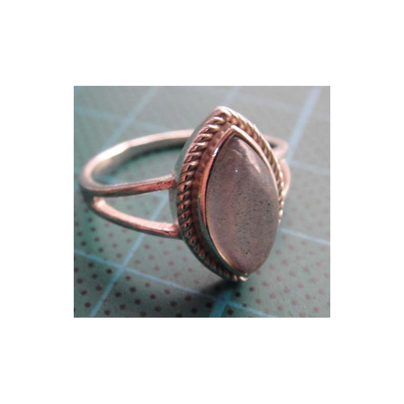 Moonstone Rope Edge Silver Ring_1405