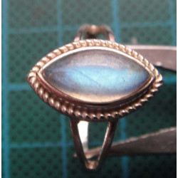 Moonstone Rope Edge Silver Ring_1405
