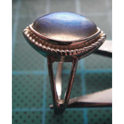 Moonstone Rope Edge Silver Ring_1405