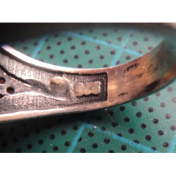 Lion Head Red Colored Stone Silver Ring_1406