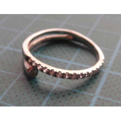 Pear Cut Zircon Half Eternity Silver Ring_1410