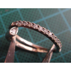 Pear Cut Zircon Half Eternity Silver Ring_1410