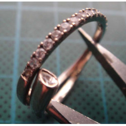 Pear Cut Zircon Half Eternity Silver Ring_1410