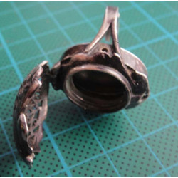 Sea Shell Pattern Japan Quartz Locket Silver Watch Ring_1411