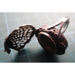 Sea Shell Pattern Japan Quartz Locket Silver Watch Ring_1411