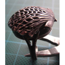 Sea Shell Pattern Japan Quartz Locket Silver Watch Ring_1411