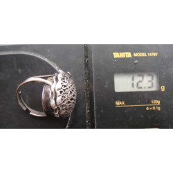 Sea Shell Pattern Japan Quartz Locket Silver Watch Ring_1411