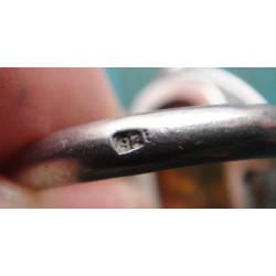 Kehribar Taşlı Yaprak Motifli Gümüş Yüzük_1412