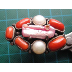 Coral & Pearl Silver Ring_1413