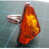 Triangle Amber Stone Silver Ring_1414