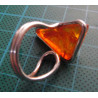 Triangle Amber Stone Silver Ring_1414