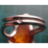 Triangle Amber Stone Silver Ring_1414